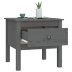 Tables d'appoint 2 pcs Gris 50x50x49 cm Bois massif de pin – Image 5