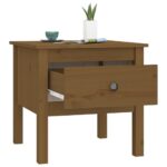 Tables d'appoint 2pcs Marron miel 50x50x49cm Bois massif de pin – Image 5