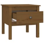 Tables d'appoint 2pcs Marron miel 50x50x49cm Bois massif de pin – Image 7