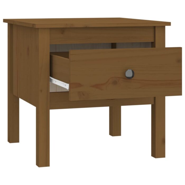 Tables d'appoint 2pcs Marron miel 50x50x49cm Bois massif de pin – Image 7