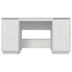 Bureau blanc 140x50x75 cm bois massif de pin – Image 3