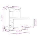 Tables de chevet 2 pcs Blanc 60x34x51 cm Bois de pin solide – Image 11