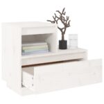 Tables de chevet 2 pcs Blanc 60x34x51 cm Bois de pin solide – Image 6