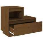 Tables de chevet 2pcs Marron miel 60x34x51cm Bois de pin massif – Image 4
