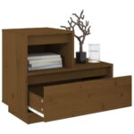 Tables de chevet 2pcs Marron miel 60x34x51cm Bois de pin massif – Image 7
