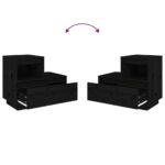 Tables de chevet 2 pcs Noir 60x34x51 cm Bois de pin solide – Image 5