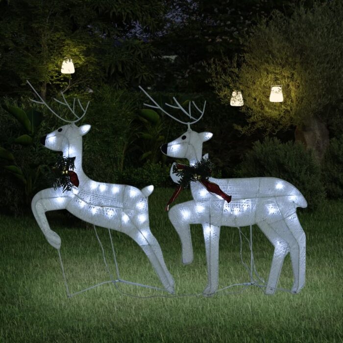 Rennes de Noël 2 pcs Blanc 40 LED – Image 1