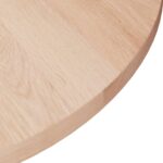 Dessus de table rond Ø50x1,5 cm Bois de chêne massif non traité – Image 2