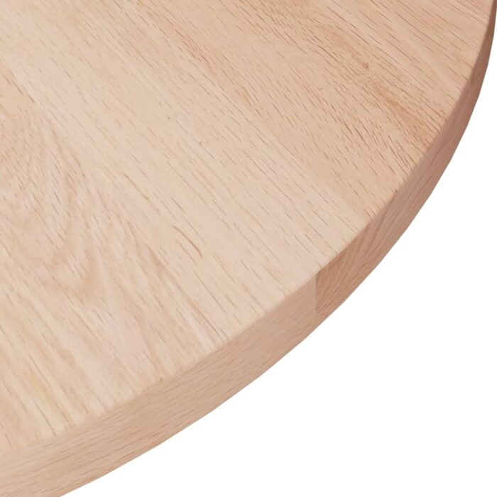 Dessus de table rond Ø50x1,5 cm Bois de chêne massif non traité – Image 2