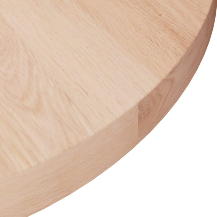 Dessus de table rond Ø30x2,5 cm Bois de chêne massif non traité – Image 2