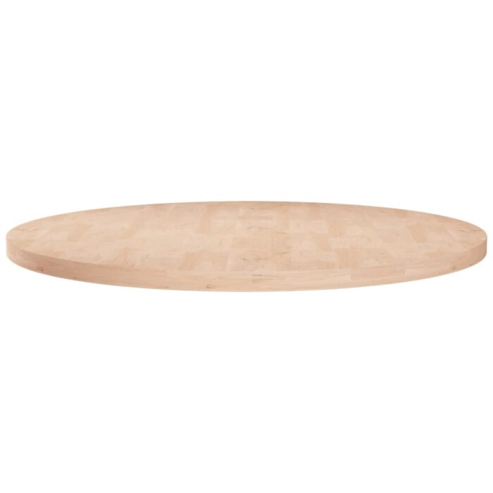 Dessus de table rond Ø80x2,5 cm Bois de chêne massif non traité – Image 1