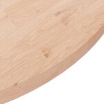 Dessus de table rond Ø90x2,5 cm Bois de chêne massif non traité – Image 2