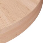 Dessus de table rond Ø50x4 cm Bois de chêne massif non traité – Image 2