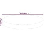 Dessus de table rond Ø50x4 cm Bois de chêne massif non traité – Image 3