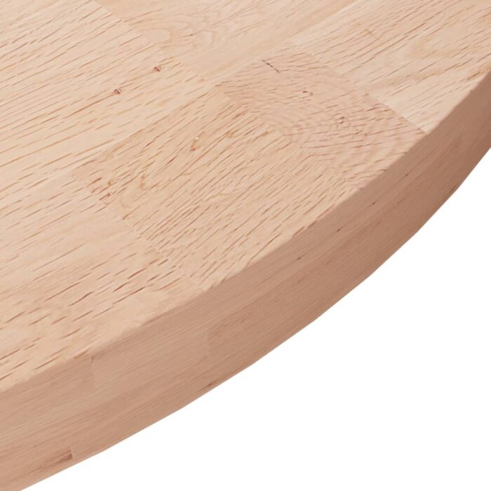 Dessus de table rond Ø70x4 cm Bois de chêne massif non traité – Image 2