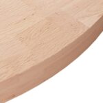 Dessus de table rond Ø80x4 cm Bois de chêne massif non traité – Image 2