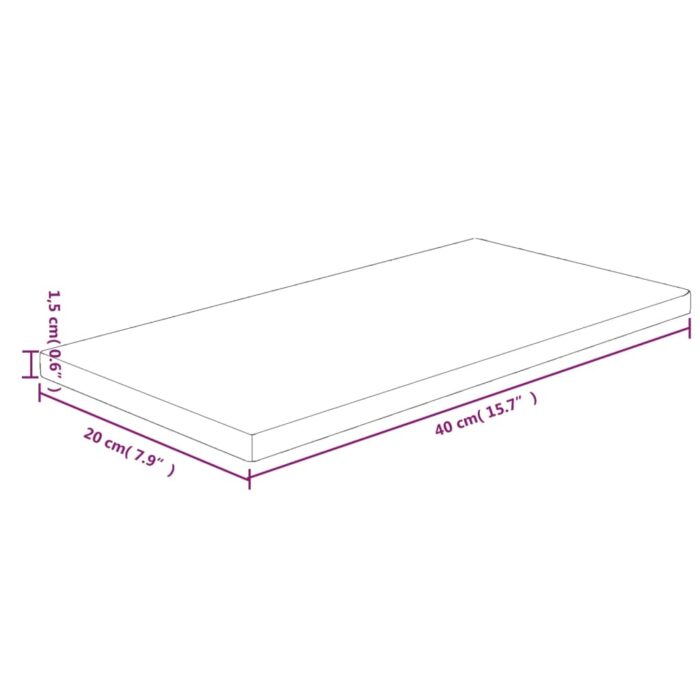 Panneau d'étagère 40x20x1,5 cm Bois de chêne massif non traité – Image 3