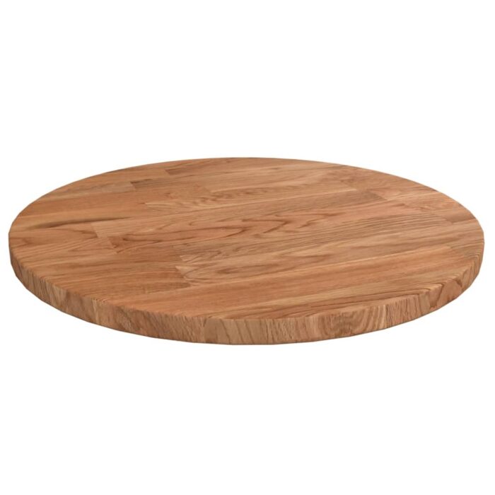 Dessus de table rond Marron clair Ø30x1,5 cm Bois chêne traité – Image 1