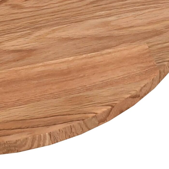 Dessus de table rond Marron clair Ø50x1,5 cm Bois chêne traité – Image 2