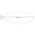 Dessus de table rond Marron clair Ø70x1,5 cm Bois chêne traité – Image 3