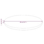 Dessus de table rond Marron clair Ø80x1,5 cm Bois chêne traité – Image 3