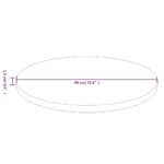 Dessus de table rond Marron clair Ø90x1,5 cm Bois chêne traité – Image 3