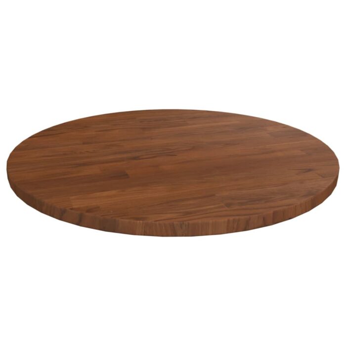 Dessus de table rond Marron foncé Ø40x1,5cm Chêne massif traité – Image 1