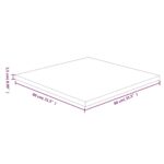 Dessus de table carré Marron clair80x80x2,5cm Bois chêne traité – Image 3