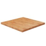 Dessus de table carré Marron clair 80x80x4cm Bois chêne traité