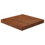 Dessus de table carré Marron foncé 40x40x4 cm Bois chêne traité