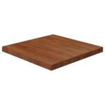 Dessus de table carré Marron foncé 60x60x4cm Bois chêne traité