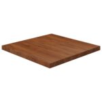 Dessus de table carré Marron foncé 70x70x4cm Bois chêne traité