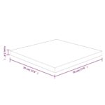Dessus de table carré Marron foncé 70x70x4cm Bois chêne traité – Image 3
