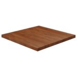 Dessus de table carré Marron foncé 80x80x4cm Bois chêne traité