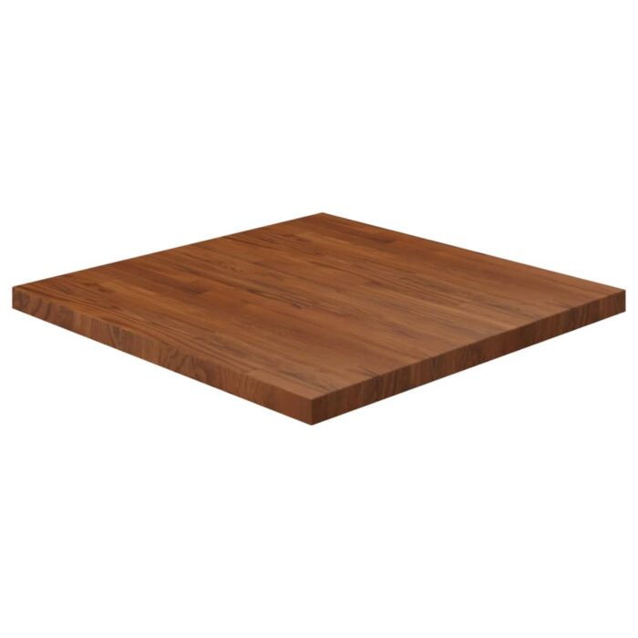 Dessus de table carré Marron foncé 80x80x4cm Bois chêne traité – Image 1