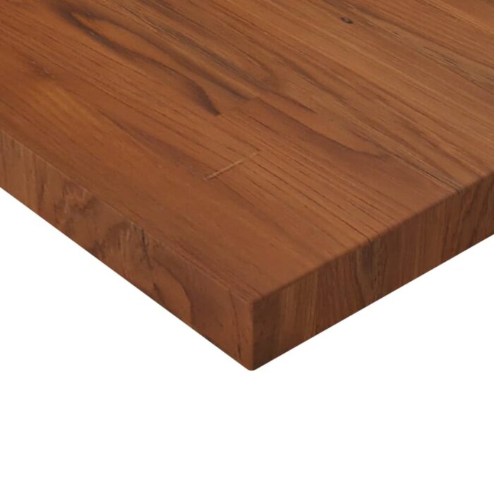 Dessus de table carré Marron foncé 80x80x4cm Bois chêne traité – Image 2