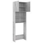 Meuble pour machine à laver Sonoma gris 64x25,5x190 cm – Image 3