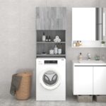 Meuble pour machine à laver Sonoma gris 64x25,5x190 cm – Image 4