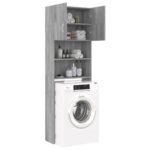Meuble pour machine à laver Sonoma gris 64x25,5x190 cm – Image 6