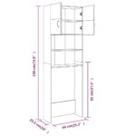 Meuble pour machine à laver Sonoma gris 64x25,5x190 cm – Image 7
