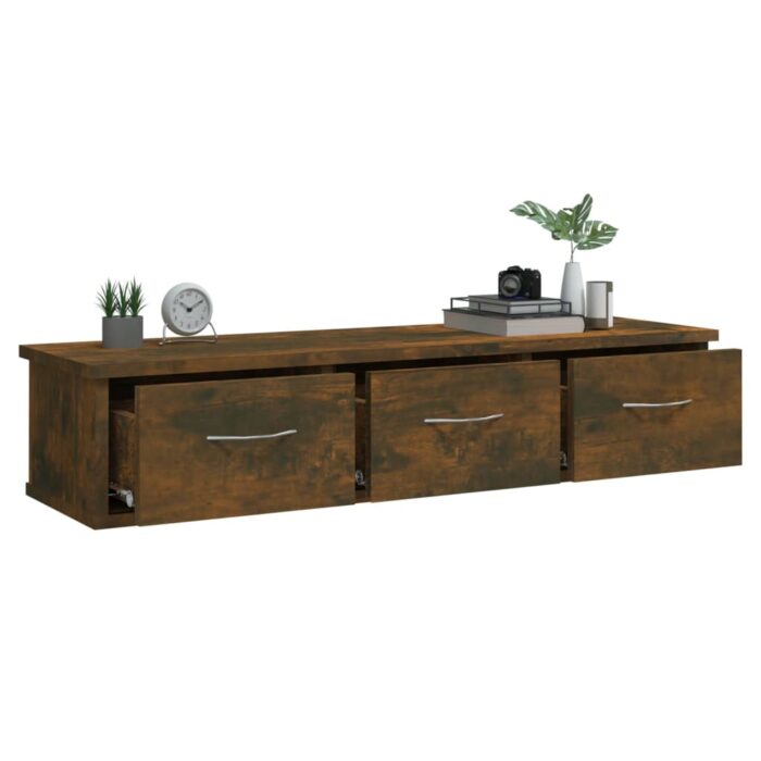 Armoire murale Chêne fumé 88x26x18,5 cm Bois d'ingénierie – Image 2