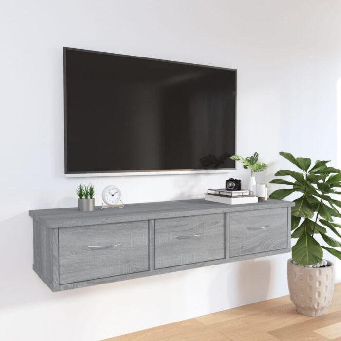 Armoire murale Sonoma gris 88x26x18,5 cm Bois d'ingénierie – Image 1