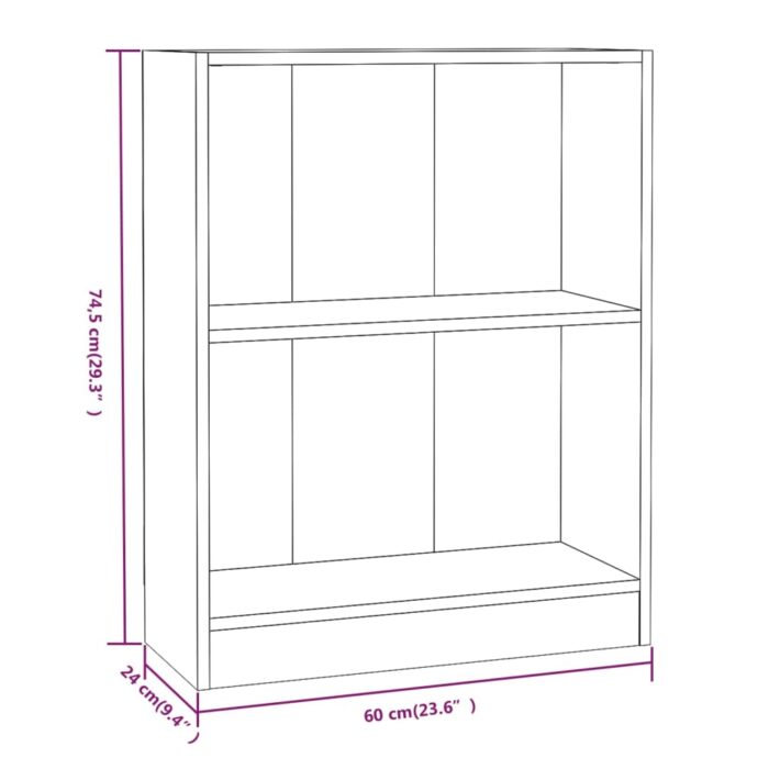 Bibliothèque Sonoma gris 60x24x76 cm Bois d'ingénierie – Image 4