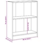 Bibliothèque Sonoma gris 60x24x76 cm Bois d'ingénierie – Image 8
