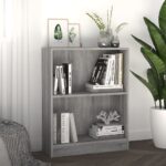 Bibliothèque Sonoma gris 60x24x76 cm Bois d'ingénierie