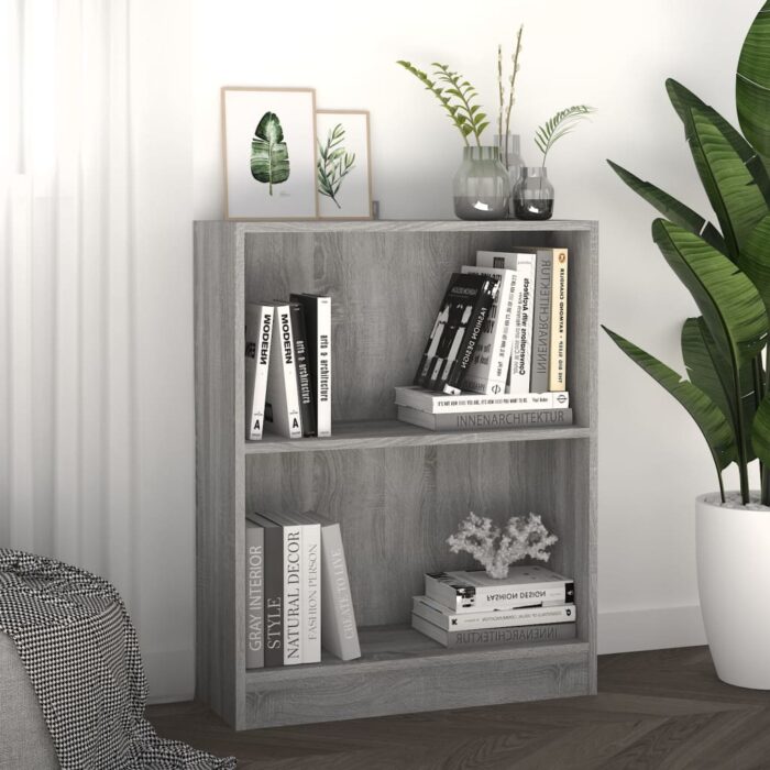 Bibliothèque Sonoma gris 60x24x76 cm Bois d'ingénierie – Image 1