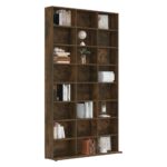 Armoire à CD Chêne fumé 102x23x177,5 cm Bois d'ingénierie – Image 3