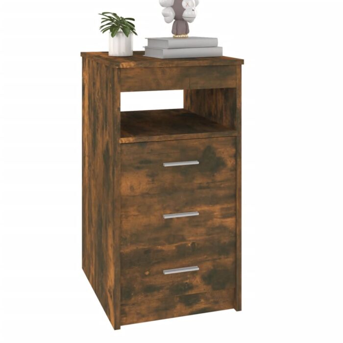 Armoire à tiroirs Chêne fumé 40x50x76 cm Bois d'ingénierie – Image 2