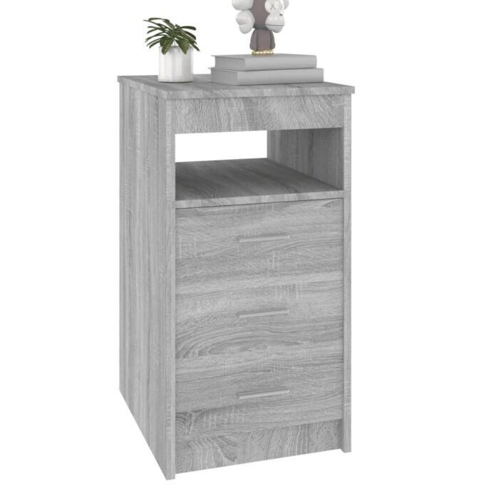 Armoire à tiroirs Sonoma gris 40x50x76 cm Bois d'ingénierie – Image 2