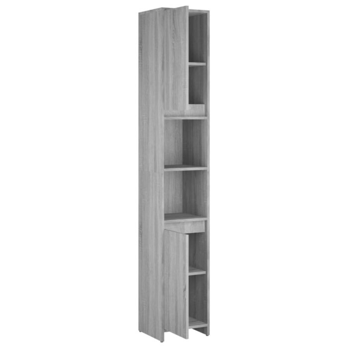Armoire de bain Sonoma gris 30x30x183,5 cm Bois d'ingénierie – Image 3